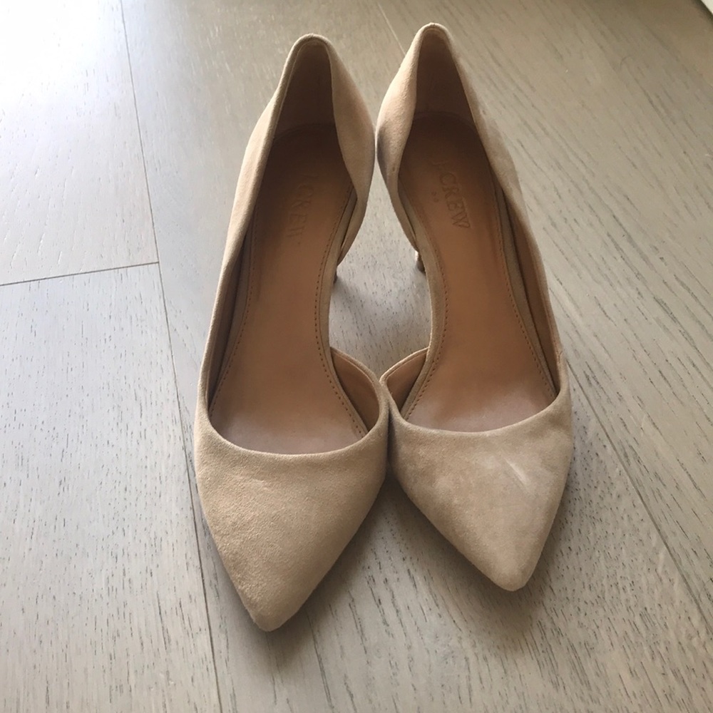 JCREW suade tan pumps